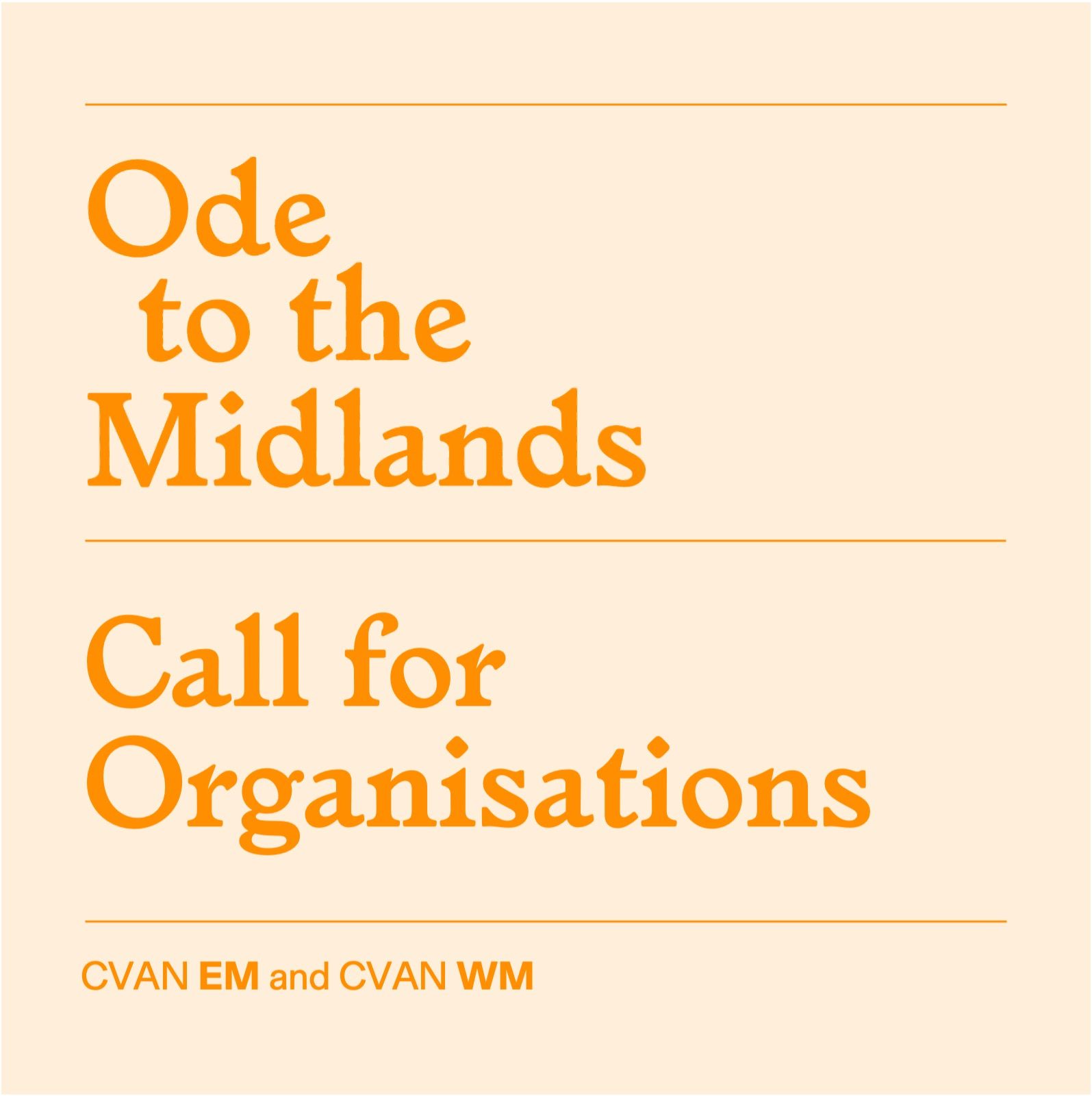 Ode to the Midlands | Call for Organisations