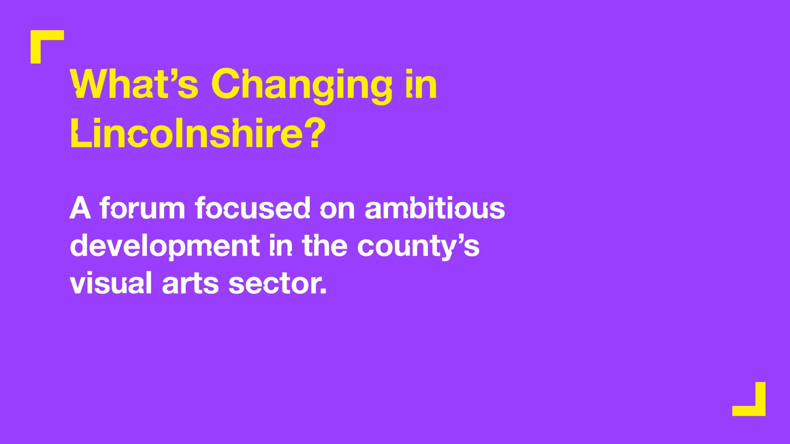What's Changing in Lincolnshire – A forum focused on ambitious development in the county's visual arts sector